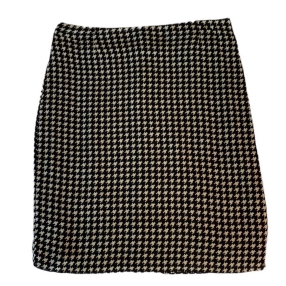 VTG Y2K Arden B. Cream & Black Houndstooth Skirt Size 0 - Picture 2 of 8